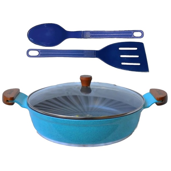 Frigideira Azul Antiaderente Em Cerâmica Talher 01 Am 30cm