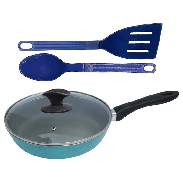 Frigideira Azul Antiaderente Em Cerâmica Talher 01 Cb 24cm