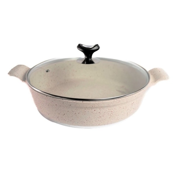 Frigideira Branca Antiaderente Marmorizada Javali Aa 30cm