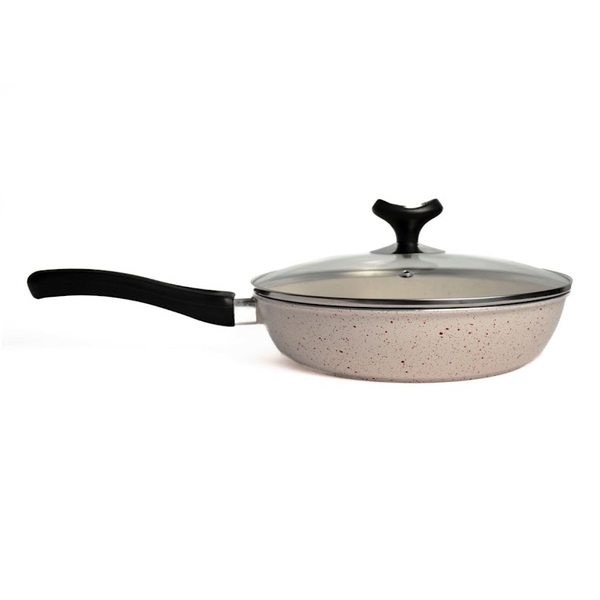 Frigideira Branca Antiaderente Marmorizada Javali Cb 24cm