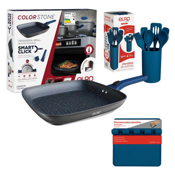 Frigideira Canelada Grill Smart Click Indução Frita Sem Óleo