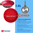 Frigideira Cerâmica Antiaderente N24 Red Marble Duralar
