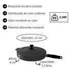 Frigideira Com Cabo De Silicone Preto 1 3 Litros 22cm