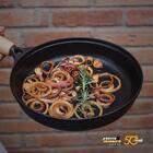 Frigideira De Ferro 25 Cm Cabo De Madeira Sem Tampa