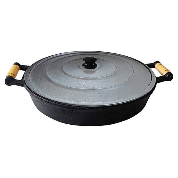 Frigideira De Ferro Fundido Com Tampa De Alumínio - 4 Lt