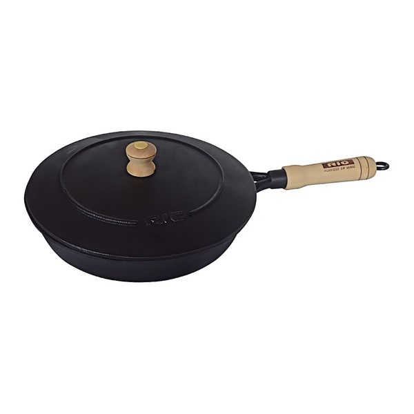 Frigideira De Ferro Fundido Com Tampa - Largura 21 5cm