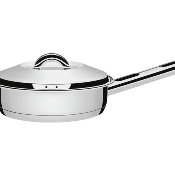 Frigideira Em Aco Inox Fundo Triplo Com Tampa E Cabo 20 Cm 2,