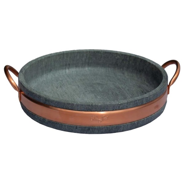 Frigideira Em Pedra Sabão Com Alça De Cobre 16 0 Cm