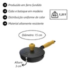 Frigideira Fast Egg Cabo Madeira E Tampa Ferro Fundido 15cm