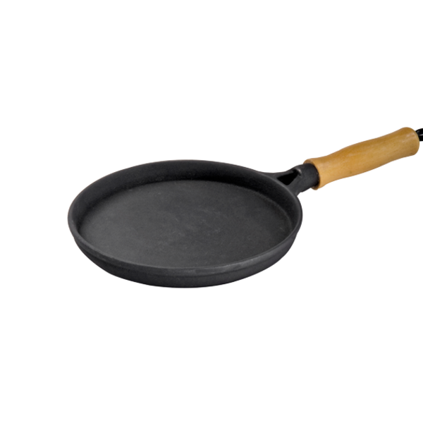 Frigideira Ferro Cabo Madeira Para Tapioca Ou Omelete 18cm