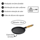 Frigideira Ferro Cabo Madeira Para Tapioca Ou Omelete 18cm