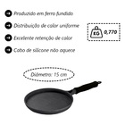 Frigideira Ferro Cabo Silicone Preto Tapioca Omelete 18cm