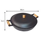 Frigideira Ferro Fundido Alça Madeira Tampa De Ferro 4 Litro