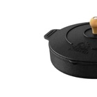 Frigideira Ferro Fundido Com Tampa Cabo Madeira 1 3 Lts 22cm