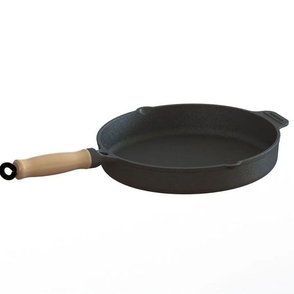 Frigideira Ferro Fundido Sem Tampa Cabo Madeira 1 3 Lts 22cm