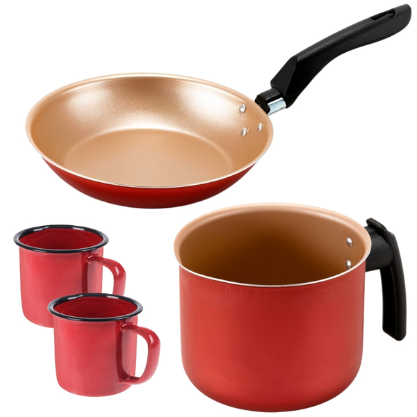 Frigideira Francesa Sem Tampa 20cm + Fervedor 12cm Antiaderen