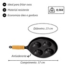 Frigideira Frita 04 Ovos Antiaderente Cabo De Madeira 23cm
