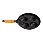 Frigideira Frita 04 Ovos Antiaderente Cabo De Madeira 23cm