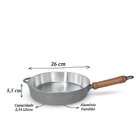 Frigideira Fundida Alumínio Batido Grosso Com Tampa 26cm - Cr