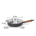 Frigideira Fundida Alumínio Batido Grosso Com Tampa 26cm - Pr