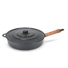 Frigideira Fundida Alumínio Batido Grosso Com Tampa 30cm - Pr