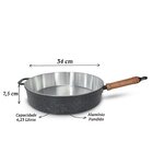 Frigideira Fundida Alumínio Batido Grosso Com Tampa 34cm - Pr