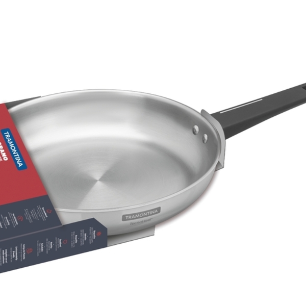 Frigideira Grano Baquelite Em Aço Inox Com Corpo Triplo E Cab