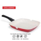 Frigideira Grill Quadrada Revestimento Cerâmico Vermelho 28 C