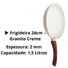Frigideira Nanocêramico Granito 24cm - Creme