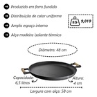 Frigideira Paella Ferro Fundido Sem Tampa Alças Madeira 48cm