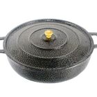 Frigideira Panela Alça De Alumínio Fundido Craqueada Preta 40