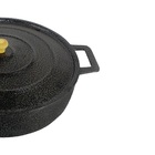 Frigideira Panela Alça De Alumínio Fundido Craqueada Preta  2