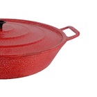Frigideira Panela Alça De Alumínio Fundido Craqueada Vermelha
