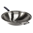 Frigideira Panela Wok Aço Inox Tacho Chinês Funda 38cm 4l1
