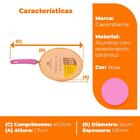 Frigideira Panquequeira Antiaderente Cerâmica 24cm Rosa - Cas