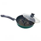 Frigideira Para 3 Ovos Com Tampa Vidro Antiaderente Colorida