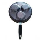 Frigideira Para 3 Ovos Tampa De Vidro Antiaderente Docesar