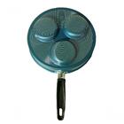 Frigideira Para 3 Ovos Tampa Vidro Antiaderente Azul Docesar