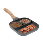 Frigideira Preta Antiaderente 3 Em 1 De Alumínio Para Bacon O