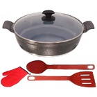 Frigideira Preto Craq Antiaderente Cerâmica Tluva 03 30cm