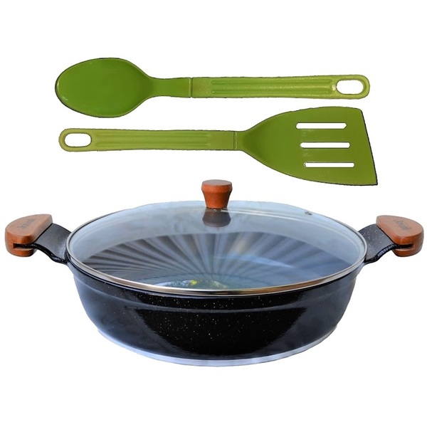 Frigideira Preto Liso Antiaderente Cerâmica Talher 04 Am30cm