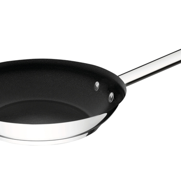 Frigideira Professional Rasa Em Aco Inox Fundo Triplo Em Anti