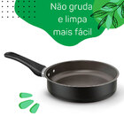 Frigideira Reta Antiaderente 20cm 1,7 Litros Criativa Preto N