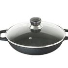 Frigideira Sautoir Ferro Fundido Tampa Vidro Santana 24 Cm