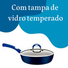 Frigideira Tramontina Funda 24 Cm Antiaderente Com Tampa Azul