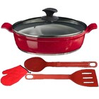 Frigideira Vermelho Antiaderente Titanium Tluva 03 Aa 30cm