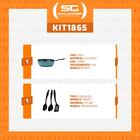 Frigideira Wok Alumínio Antiaderente Ø 24cm Fun Verde E Jogo