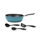 Frigideira Wok Alumínio Antiaderente Ø 24cm Fun Verde E Jogo