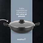 Frigideira Wok Com Alças Multiflon Gourmet Vapore 28cm Preta