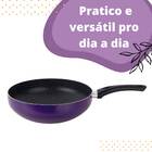 Frigideira Wok Com Cabo 28 Cm Antiaderente Violeta Colors Mul